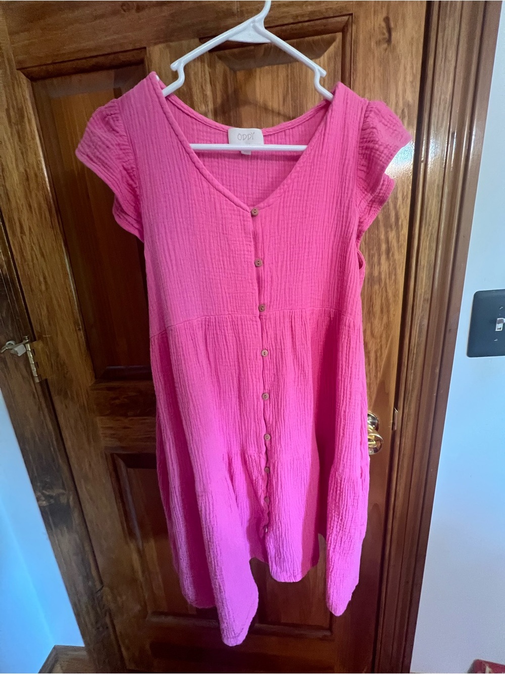 ODDY pink linen dress with pockets